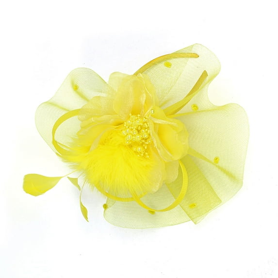 Fascinators Hat for Women Tea Party Headband Kentucky Derby Wedding Cocktail Flower Mesh Feathers Hair Clip