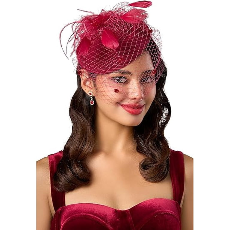 Fascinators Hats 20s 50s Hat Pillbox Hat Cocktail Tea Party  display picture 2