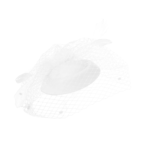 Fascinators Hats CQXIDFH Women Fascinator Headband, Mesh Flower Decor Pillbox Hat, Elegant Hair Clip Headwear for Wedding Tea Party Cocktail Church (White, One Size)