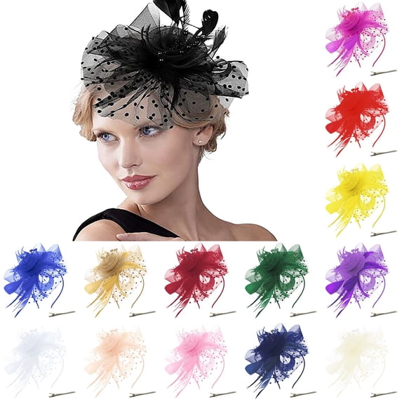 Fascinators Hats for Women Mesh Flower Headband Hair Clip Tea Party Bridal Wedding Cocktail Church Hats for Women Fascinators Hats for Women Tea Party Pink One Size