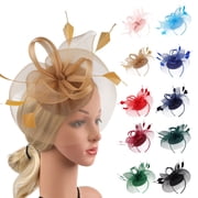 Fascinators Hats for Women Tea Party Kentucky Hat Derby Headband Elegant Wedding Party Bride Hat Headband Church Derby Hat for Women Fascinators Hats for Women Tea Party BU1 One Size