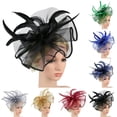 thumbnail image 1 of Fascinators Hats for Women Tea Party Vintage Tea Party Hat Mesh Flower Feathers Kentucky Fascinators Headband Derby Hats for Women Cocktail Wedding Fancy Dress Party One Size, 1 of 4