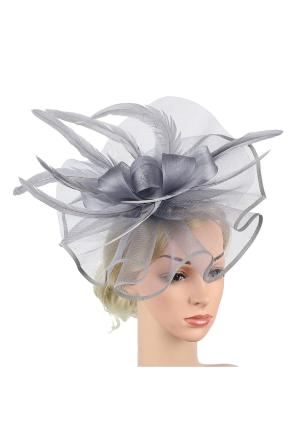 Fascinators Hats for Women Tea Party Vintage Tea Party Hat Mesh Flower Feathers Kentucky Fascinators Headband Derby Hats for Women Cocktail Wedding Fancy Dress Party One Size