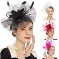 thumbnail image 1 of Fascinators Hats for Women BWASD Large Elegant Fashion Tea Party Headwear Ladis Mesh Ribbons Hair Clip for Wedding Easter Garden Party Dress Up, 1 of 3