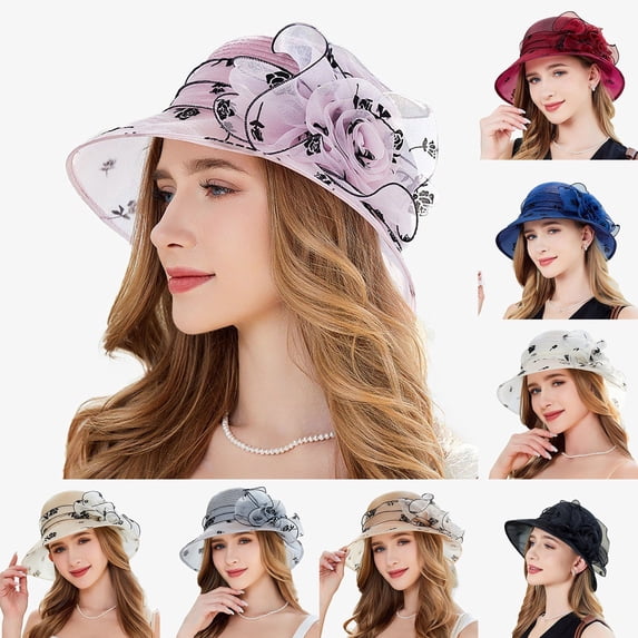 Fascinators Hats for Women Tea Party Easter Womens Summer Dress Hat Wide Leaf Flower Bridal Shower Hat Sun Hats Beach Hat