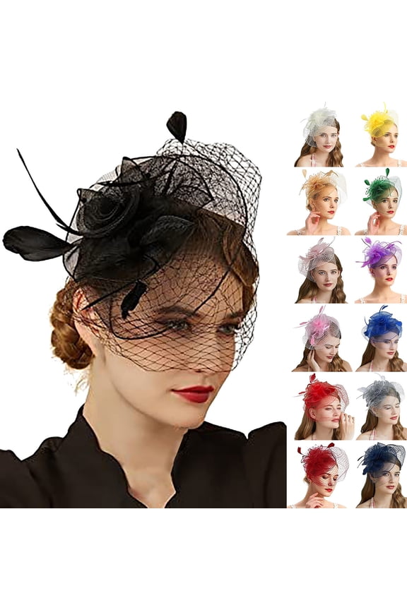 Fascinators Hats for Women Tea Party Elegant Headband Derby Hats with Hair Clip for Wedding Bride Party Pillbox Hat Head Band for Women Pink One Size