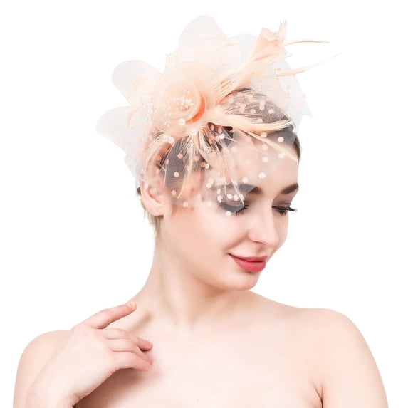 Fascinators Hats for Women Tea Party Headband Hat Women's Tea Party Accessories Derby Hats Mesh Feathers Wedding Cocktail Church Hair Clips