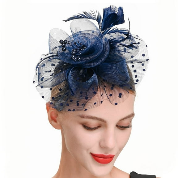 Fascinators Hats for Women Tea Party Mesh Flower Headband Hair Clip Bridal Wedding Cocktail Tea Party Hat for Kentucky Derby