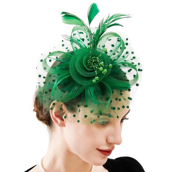 Fascinators Hats for Women Tea Party Mesh Flower Headband Hair Clip Bridal Wedding Cocktail Tea Party Hat for Kentucky Derby