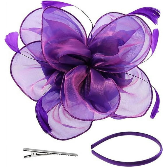 Fascinators Headband Hats for Women Kentucky Derby Tea Party Wedding Mesh Cocktail Fancy Flower Feathers Fascinator Clip