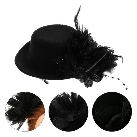 Fascinators Headwear Hats 20s 50s Hat Pillbox Hat Cocktail Tea Party Headwear for and Black