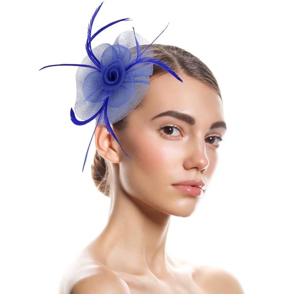 Fascinators Kentucky Derby Hat for Women Mother Of The Bride Fascinator Kentucky Derby Hats for Fancy Dress Party with Feather Pillbox Hat with Bow Vintage Lace Headwear Tea Party Hat with Headband