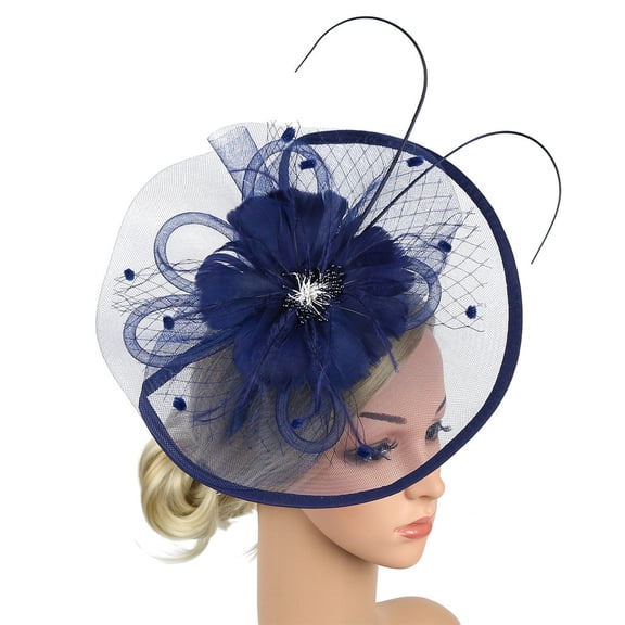 Fascinators for Women Tea Party Women's Flower Feather Mesh Headband Hair Clip Women Vintage Fascinators Hair Clip Hairpin Hat Cocktail Wedding Tea Party