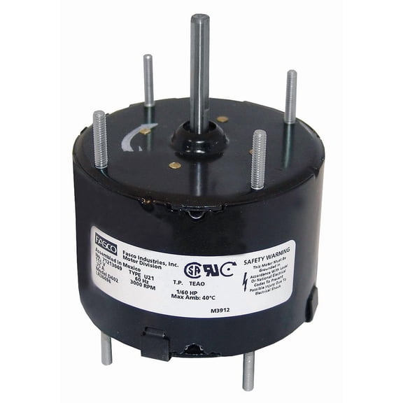 Fasco D402 3.3-Inch General Purpose Motor, 1/60 HP, 115 Volts, 3000 RPM, 1 Speed.75 Amps, Totally Enclosed, CWSE Rotation, Sleeve Bearing CA3