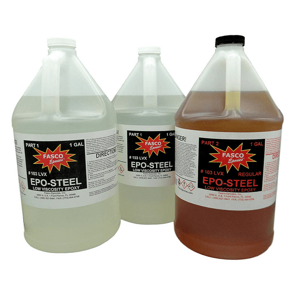 Fasco Epoxies #103 LVX - Low Viscosity Epoxy - 3 Gallon Kit (Slow Hardener)
