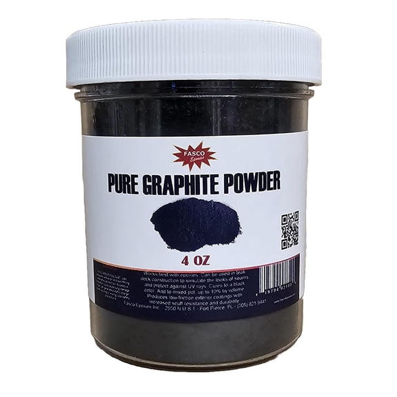 Fasco Epoxies Pure Graphite Powder 4 oz Jar (Volume), Conductive Filler for Epoxy, Lubrication & Coatings