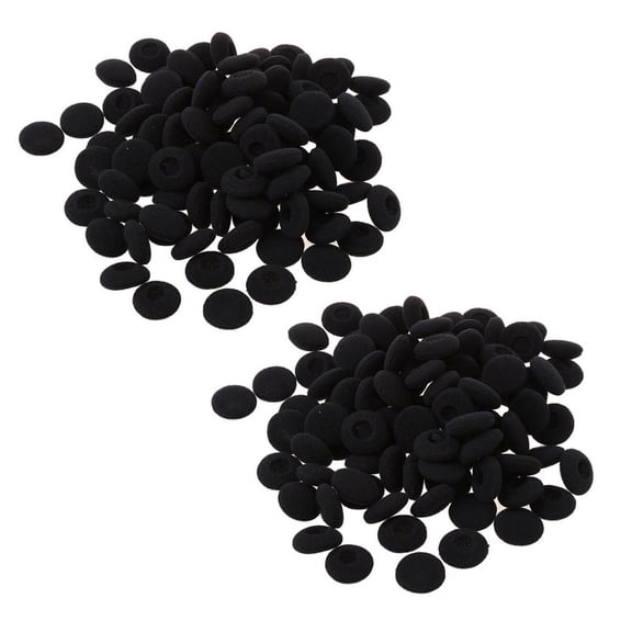 Fasdga 200 Pcs Black Sponge Earbud Headphone Cap Ear Pads Cover Replacement,200 x Ear Pad Cover,Black
