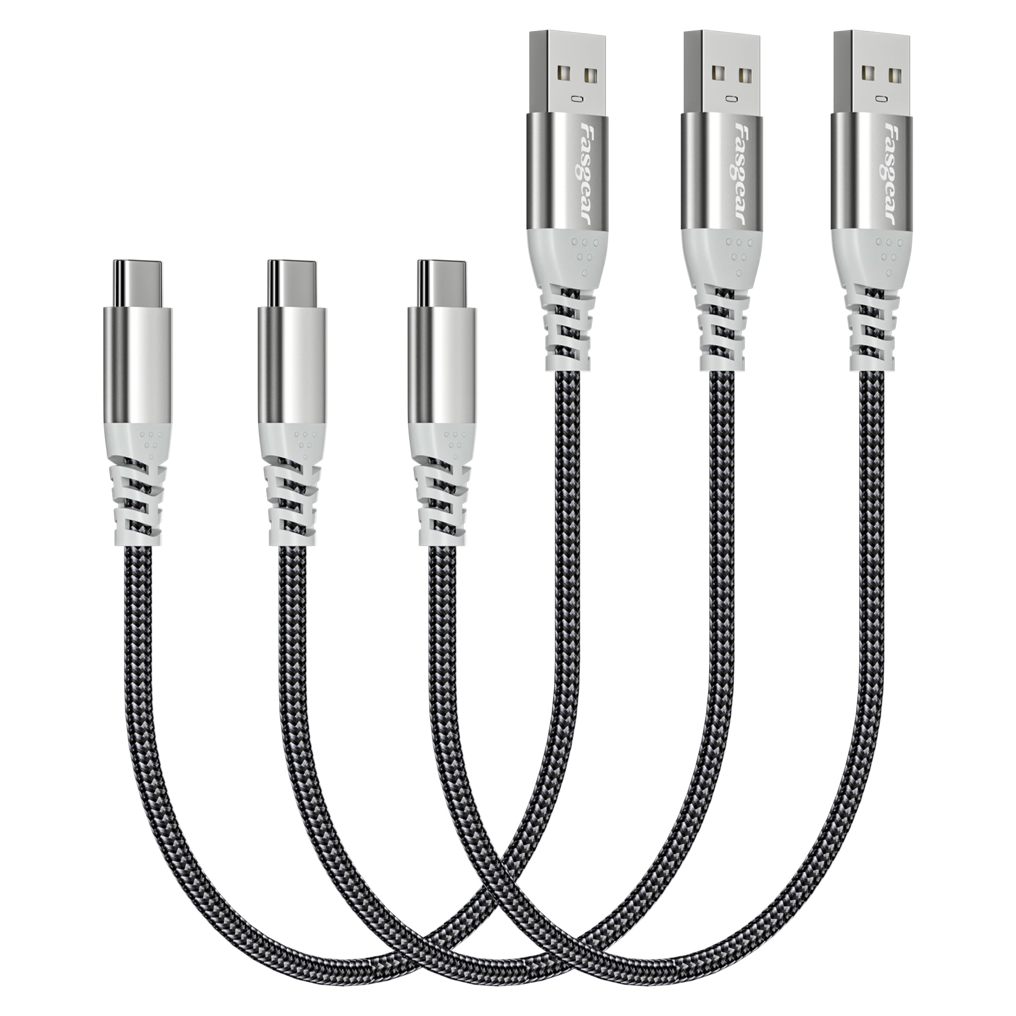 Fasgear Short USB C Cable 3 Pack 1 ft Fast Charging USB A to Type C