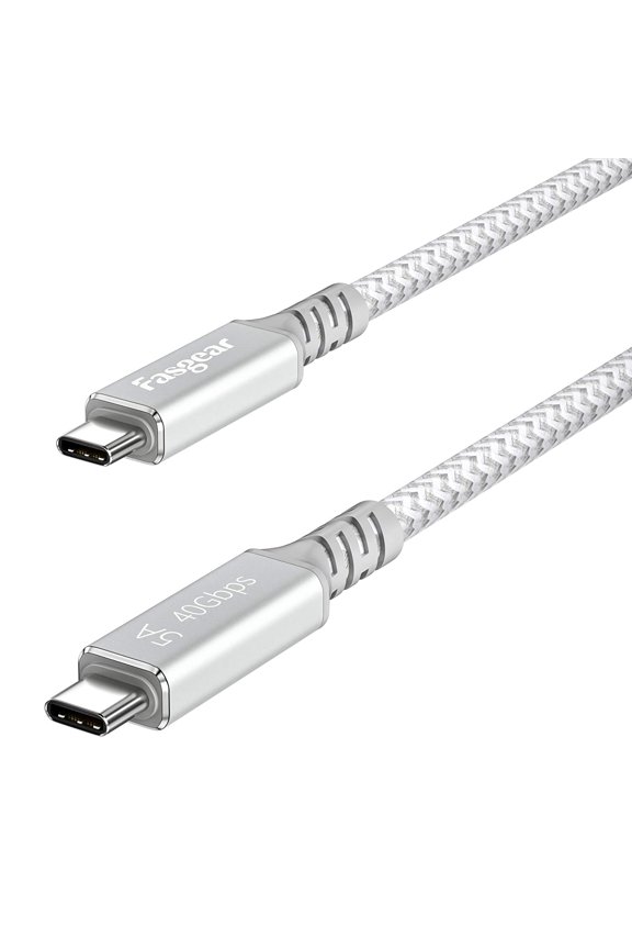 Thunderbolt 3 Cable 3ft/1m 40Gbps/ 100W (5A) Charging/5K@60Hz USB-C Nylon Braided Cord Compatible for iPhone 15 Pro,MacBooks,iPad Pro,Pixel,eGPU,External SSD,Moniter,Docking Station,Hub(Grey)