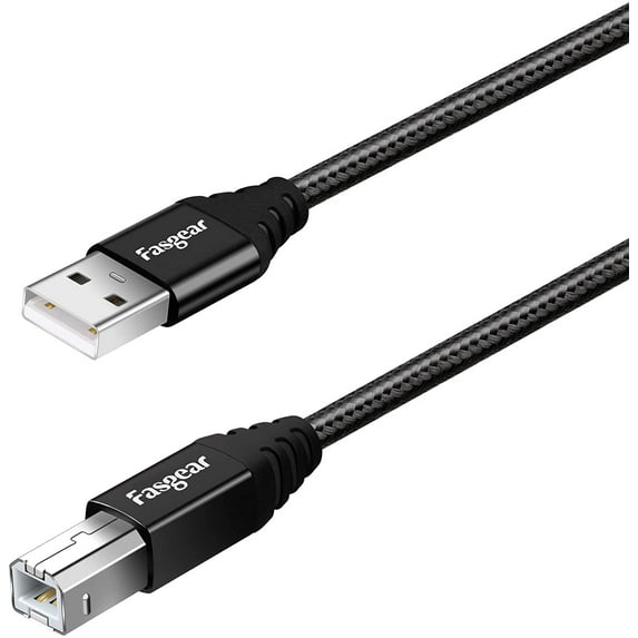 Fasgear 6' USB 2.0 A to USB B Printer Cable, Black
