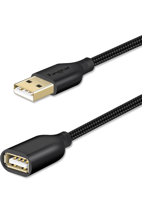 USB 2.0 Extension Cable 10ft, a Male to a Female USB Extension Lead for Charging and Syncing - USB Extender for Printers |Cameras|Mouse|Keyboards & Other Computer Accessories(3m,Black)