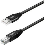 Fasgear USB 2.0 Type A Male to Type B Male Printer Scanner Cable Cord Nylon Braided High Speed for Canon, HP, Brother, Lexmark, Epson, Dell, Samsung etc Printer(3ft, Black)