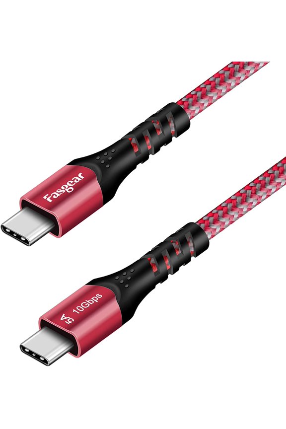 USB C to USB C Cable, 1 Pack 1.8m USB 3.1 Gen2 Type C 20V/5A Fast Charging 100W Power Delivery Cords for USB-C Device, 10Gbps Data Sync, 4K@60Hz Video Output, Quest Link for Oculus, (6ft,Red)
