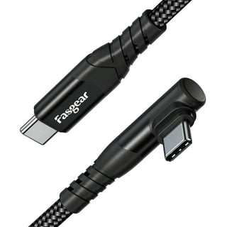 1ft (30cm) USB A to C Charging Cable Right Angle - Heavy Duty Fast Charge  USB-C Cable - Black USB 2.0 A to Type-C - Rugged Aramid Fiber - 3A - USB