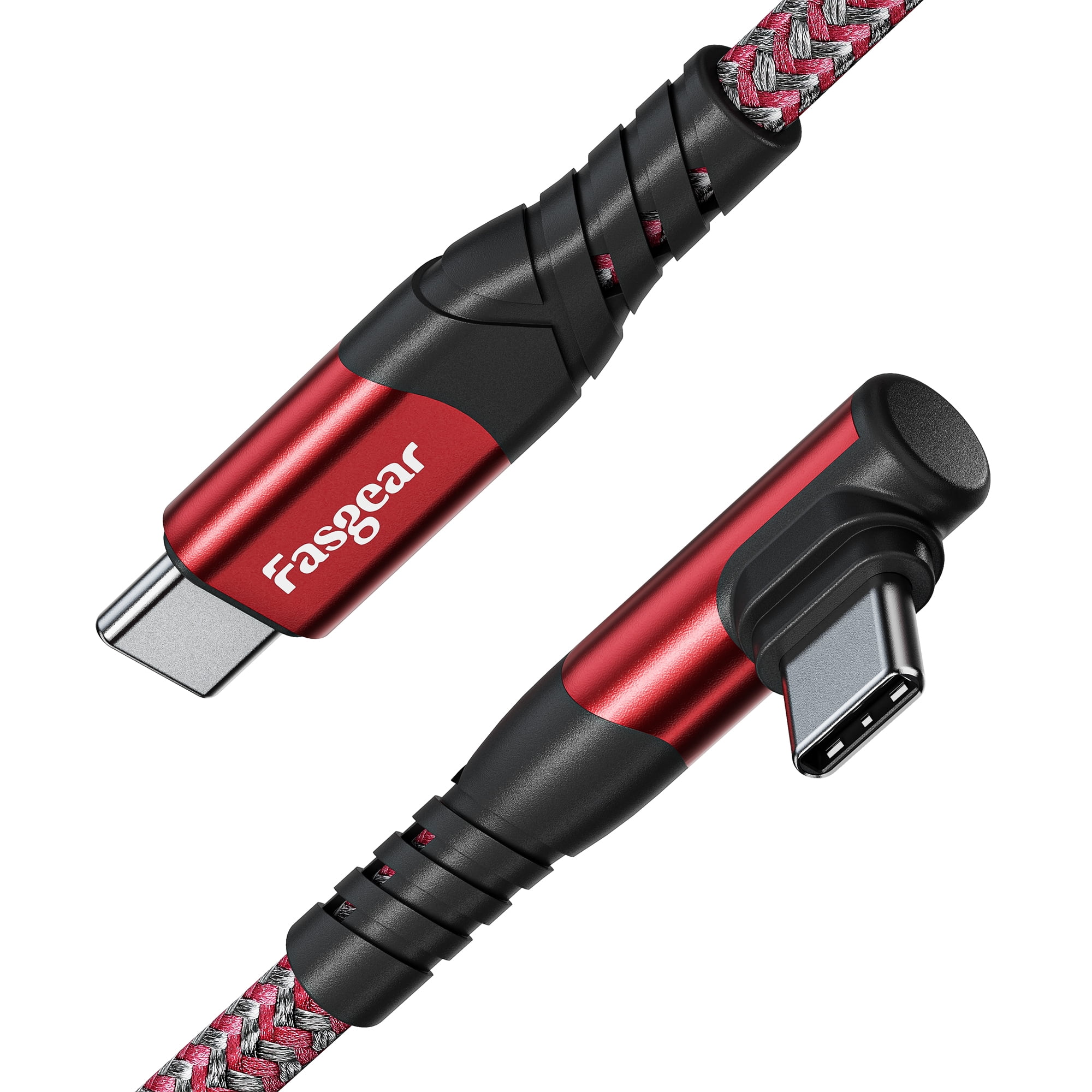 Fasgear 100W USB-C Zu USB-C Kabel – 1,8m, 5A, Schnellladen, Rechtwinklig – Kompatibel Mit IPad, MacBook, Samsung Galaxy & Mehr (Grün)