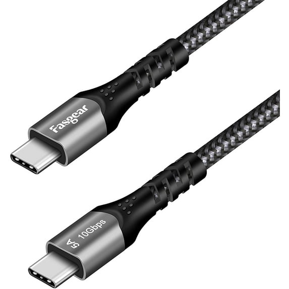 Fasgear USB C to USB C Cable 3ft, Type C USB 3.1 Gen 2 10Gbps 4K@60Hz Output 5A 100W Fast Charge Power Delivery (PD),for PD Docking Station,T5 LaCie SSD,Hard Drives,MacBook Pro,iPad Pro 2021,1m Black