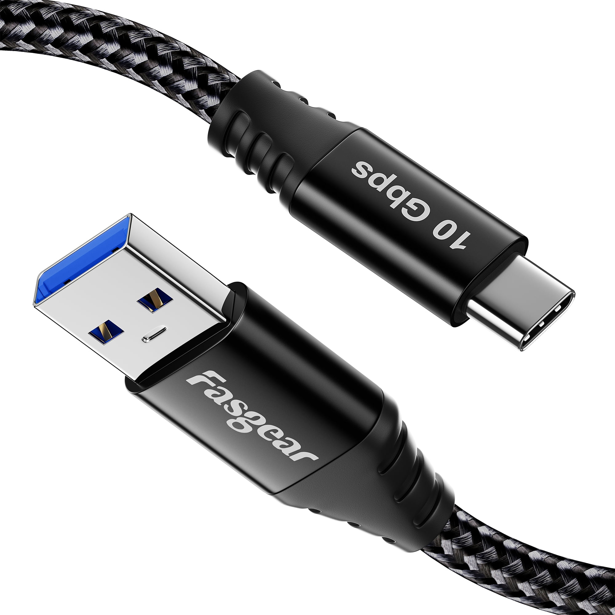 Fasgear Cable USB tipo C de 1.65 pies: cable corto USB A a C  3.2 Gen 2 trenzado – Cable de datos Android Auto tipo C de 10 Gbps – Carga