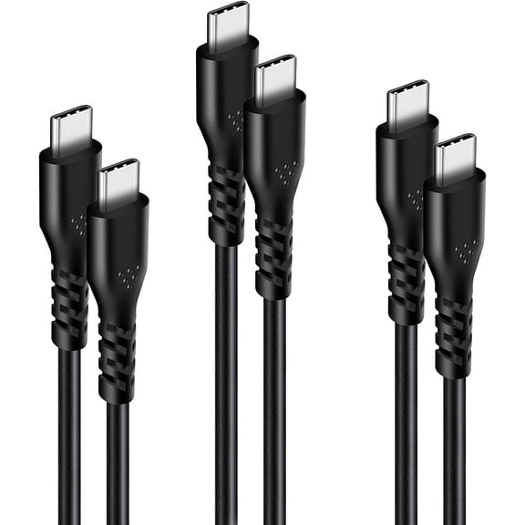 Fasgear USB C to USB C Cable 60W Power Delivery,3 Pack[30cm,1m,1.8m]Type C to Type C 2.0 Cable Fast Charge Compatible for Mac-Book Pro/Air,Chromebook,Galaxy S20 Ultra/S10,Huawei P40,Xiaomi 10(Black)