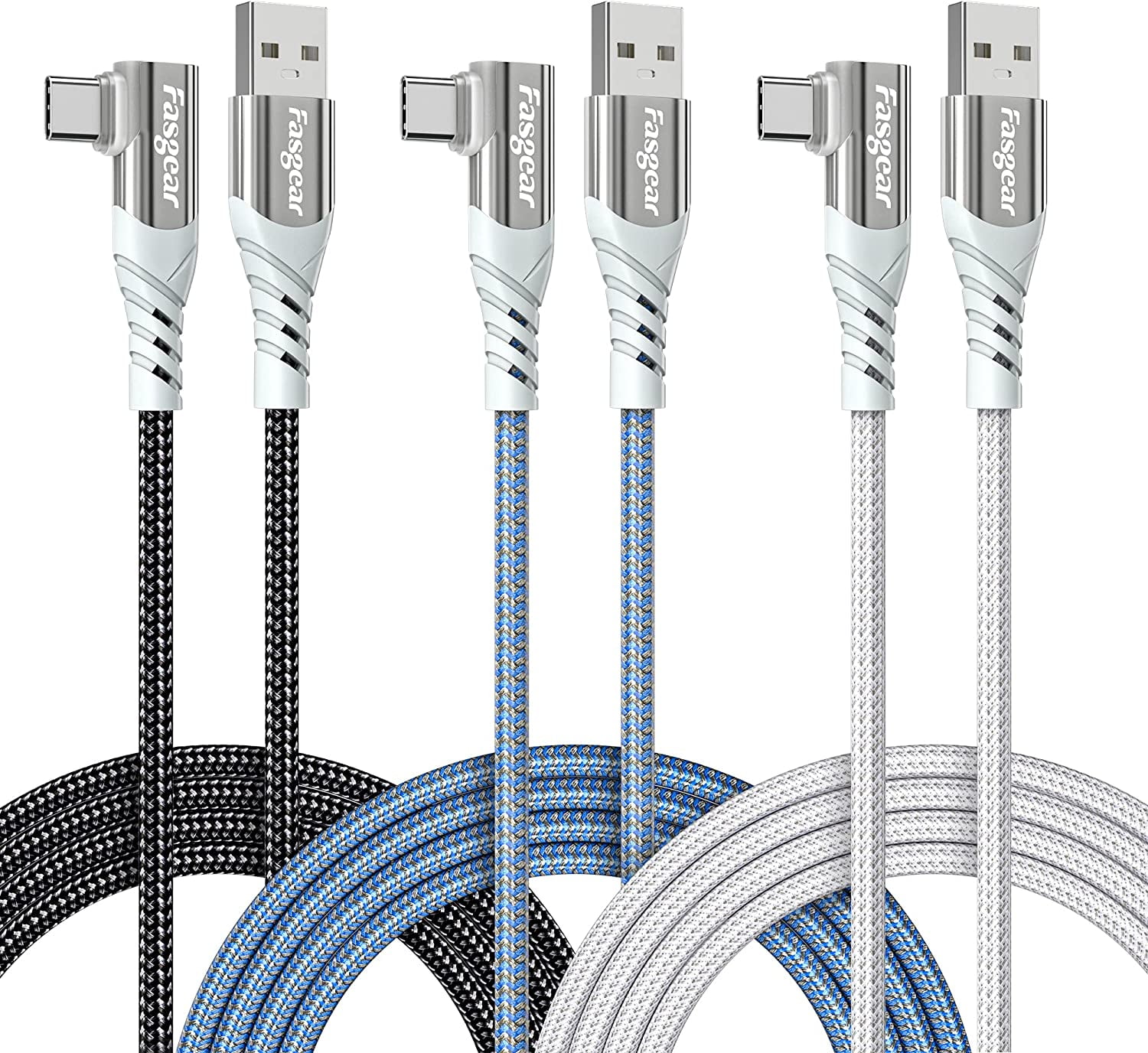 Fasgear 3Pack 6ft USB C Cable for Samsung, Fast Charging, Braided ...