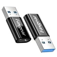 thumbnail image 1 of Fasgear USB C Female to USB 3.1 Male Adapter 10Gbps&3A Fast Charging-2 Pack Type A to Type C Adapters Double-Side Data Sync Compatible for i-Pad, Tablet,Laptop,PC,Charger,Power Bank,Quest Link,Black, 1 of 6