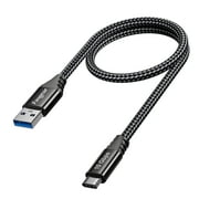Fasgear USB Type C Cable 1.65ft: Short USB A to C 3.2 Gen 2 Cord Braided - 10Gbps Android Auto Type C Data Cable - 3A Fast Charging Compatible for iPad Pro External SSD X-box Series Controller