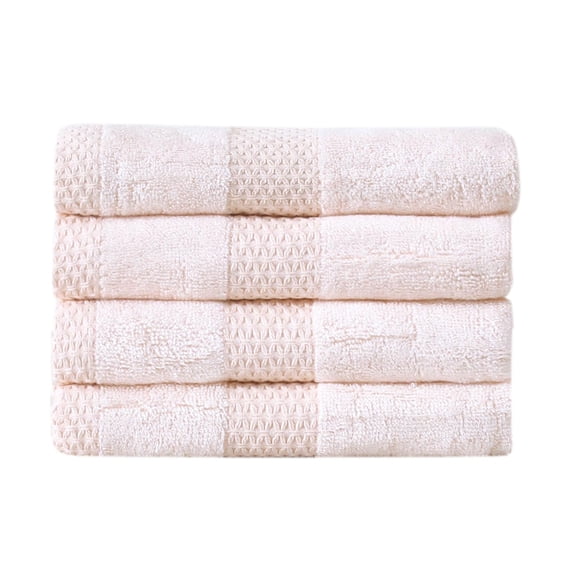 Fash Home International Hand Towel 800 Gsm | 100% Cotton Highly Absorbent Luxurious Large Couple Hand Towel Set (Pearl Peach) - Set Of 4