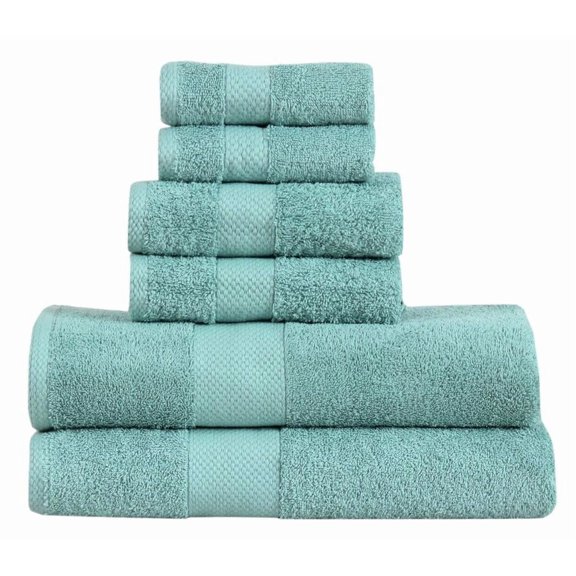 Fash Home International Micro Twist 2 Bath +2 Hand + 2 Face Towel 1200 Gsm | Pack Of 6 (Denim Blue)
