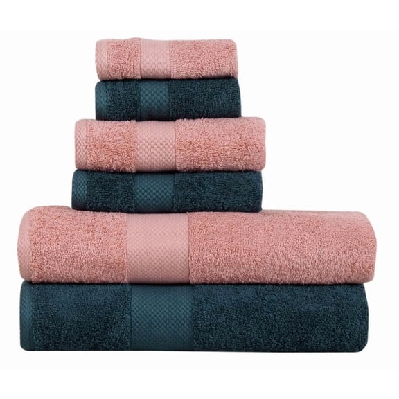 Fash Home International Micro Twist Towel 1800 Gsm Combo - 2 Bath + 2 Hand + 2 Face Towel (Charcoal Grey & Cosmic Beige) - 6 Pcs