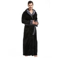 FashGudim Men's Plush Robe with Hood, Full Length, Big and Tall, Fleece