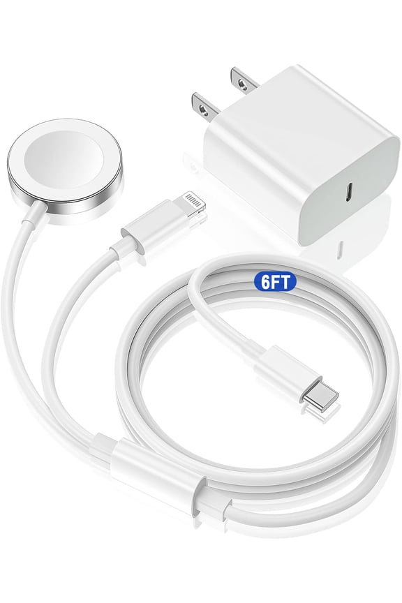 2 in 1 USB C Compatible with i Watch Charger Magnetic Watch Fast Charging Cable Cord 6Ft,Type C Wall Block Compatible for Watch Series Ultra/9/8/7/6/SE/5/4/3/2/iPhone 14/13/12 Case