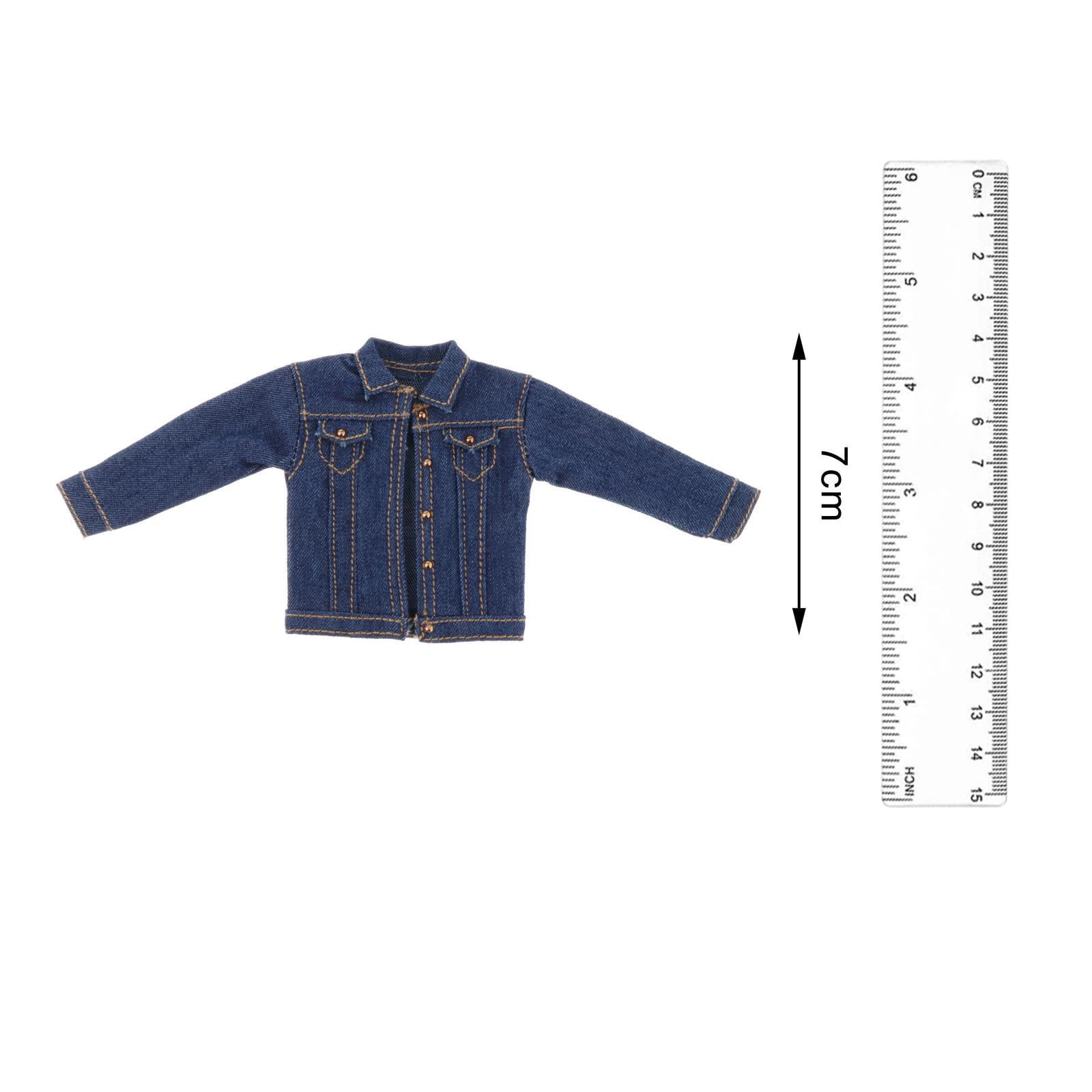 Fashion 1/12 Denim Jacket Miniature Clothing for 6in Figures Body Doll Model