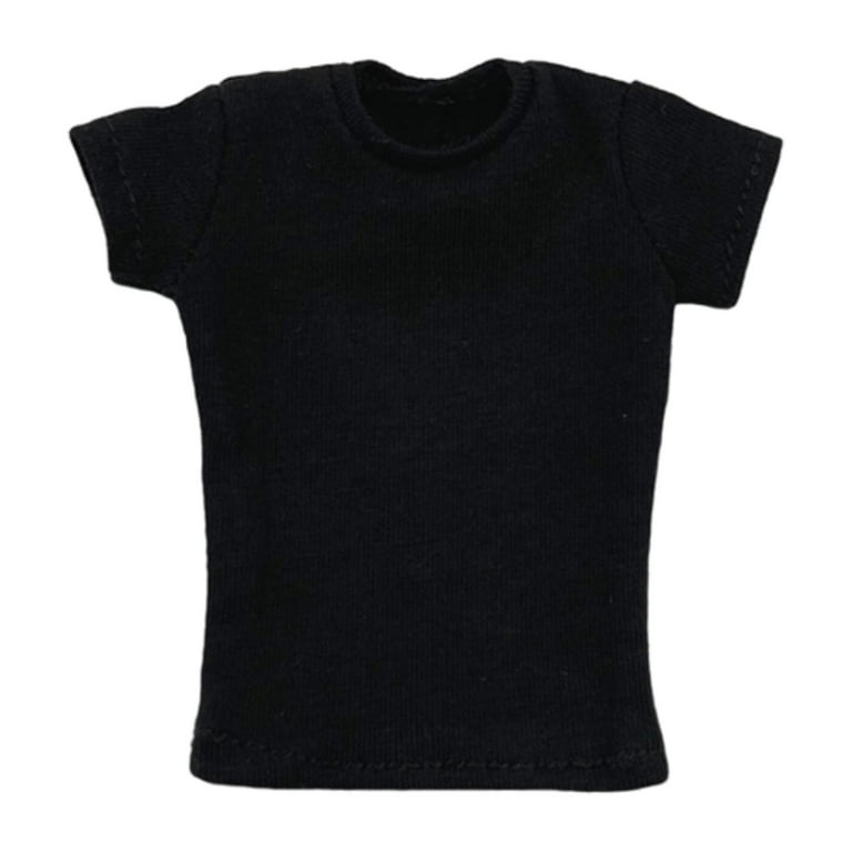 Fashion 1/12 Scale T-shirt Doll Clothes, 12 Inch Female Figures Up Doll  Model Accs Black