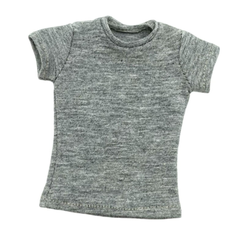 Fashion 1/12 Scale T-shirt Doll Clothes, 12 Inch Female Figures Up Doll  Model Accs Gray 
