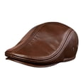 thumbnail image 1 of Fashion 100% Genuine Leather Large Cap Male Head Layer Cowhide Beret Cow Leather Big Size Man Hat Earmuffs
--------
,Simple but Exquisite, 1 of 6