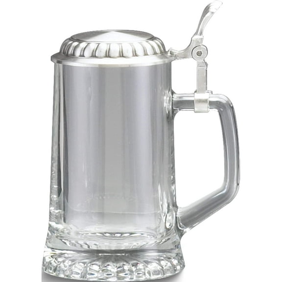 Fashion 13.5 Oz. Starbottom Glass Stein With Removeable Pewter Lid (3.75 X 5.25) Made In Germany gm5383