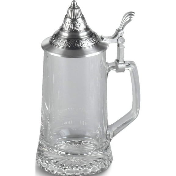 Fashion 13.5 Oz. Starbottom Glass Stein With Removeable Pewter Lid (3.75 X 5.25) Made In Germany gm5410