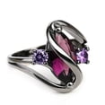 thumbnail image 1 of Fashion 14k Black Gold Plated Rings Cubic Zirconia Anniversary Gift Sz 6-10, 1 of 6