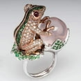 thumbnail image 1 of Fashion 18 K Gold Plated Color Separation Frog Golden Toad Bead Ring, 1 of 1