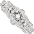 thumbnail image 1 of Fashion 1928 Silver-Tone White Crystal Filigree Large Barrette (3.38 X 1.5) Made In United States bf2417, 1 of 5
