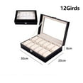 thumbnail image 1 of Fashion 2/3/5/6/10/12 Slots Luxury PU Leather Zipper Bag Watches Display Organizer Box for Man (Beige 12 Slots), 1 of 7